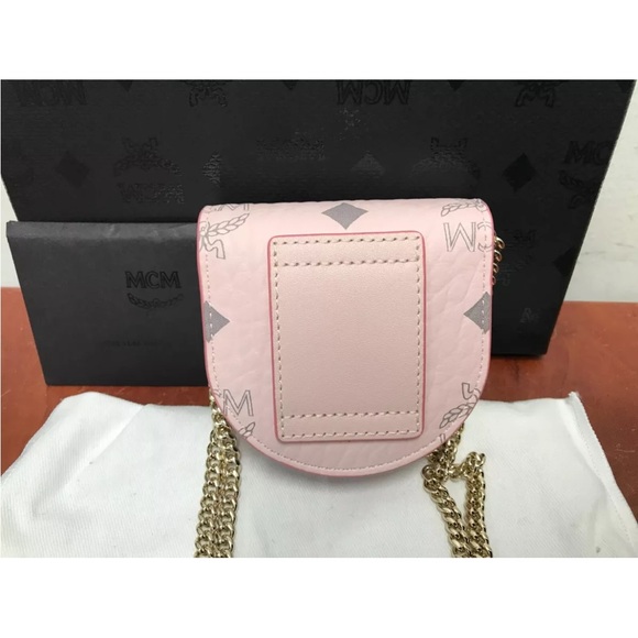 MCM Visetos Patricia Mini Bracelet Bag w. Crossbody Chain pink - Picture 4 of 7